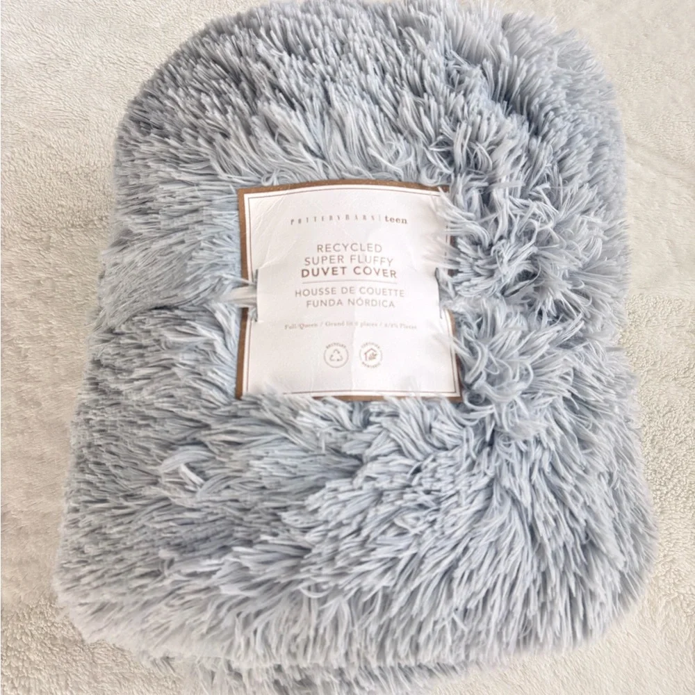 Pottery Barn Recycled Super Fluffy Duvet Cover - Light Grey